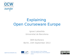 Explaining Open Courseware Europe