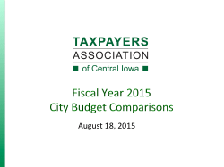 FY 2015 City Budget Comparisons