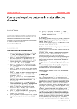 Course and cognitive outcome in major affective disorder