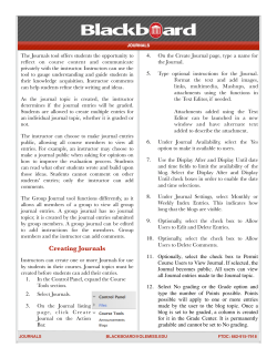 Creating Journals