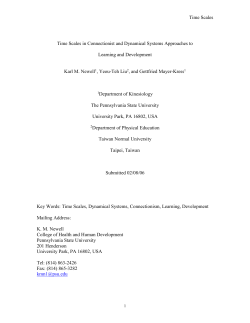 Time Scales in Connectionism and Dynamical Systems