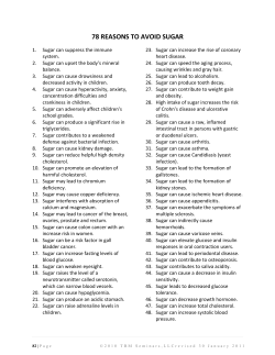 78 reasons to avoid sugar