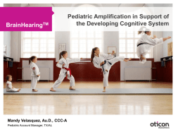 Support of Cognitive System - Speech and Hearing Association of