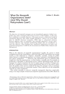 What do nonprofit organizations seek? (And