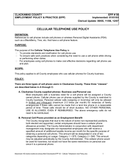 cellular telephone use policy