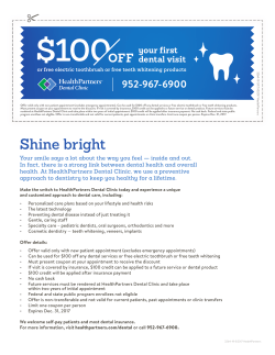 $100 off your first dental visit | HealthPartners Dental Clinic