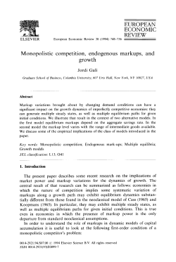 Monopolistic Competition, Endogenous Markups and Growth