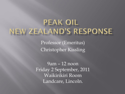 PEAK OIL New Zealand*s Response