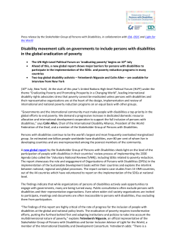Disability movement calls on governments to include persons with