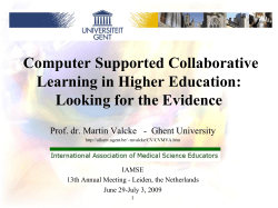 Computer Supported Collaborative Learning in Higher