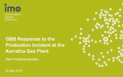 GBB Response to the Production Incident at the Karratha Gas Plant