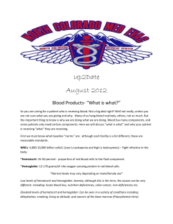 Up2Date August 2012 Blood Products