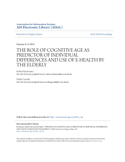 the role of cognitive age as predictor of individual differences and