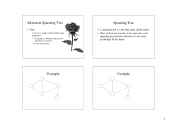 Minimum Spanning Tree Spanning Tree Example Example
