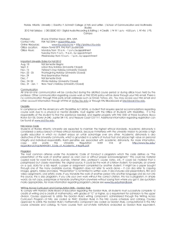 1 Florida Atlantic University | Dorothy F. Schmidt College of Arts and