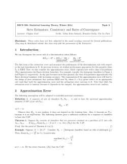 Sieve Estimators: Consistency and Rates of Convergence 1