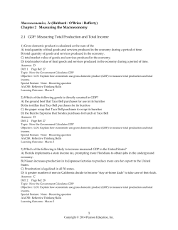 Macroeconomics, 2e (Hubbard / O`Brien / Rafferty) Chapter 2