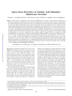 Epoxy-Keto Derivative of Linoleic Acid Stimulates Aldosterone