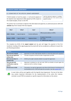 Page 8. SPECIFIC GRANT AGREEMENT 8.1 SIGNATURE OF THE