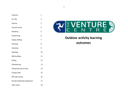 Outdoor activity learning outcomes