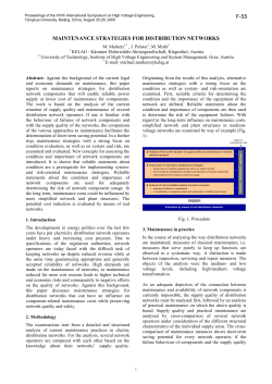 MAINTENANCE STRATEGIES FOR DISTRIBUTION NETWORKS