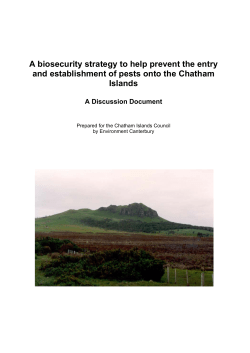 A biosecurity strategy to help prevent the entry and establishment of