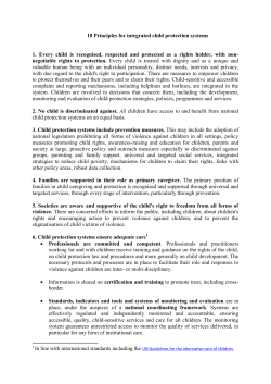 10 Principles for integrated child protection systems 1. Every child is