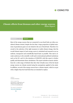 Climate effects from biomass and other energy sources Main Report