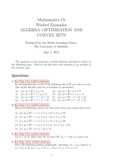 Mathematics IA Worked Examples ALGEBRA: OPTIMISATION AND