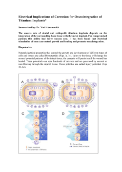Electrical Implications of Corrosion for Osseointegration