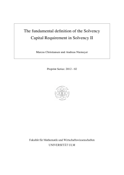 The fundamental definition of the Solvency Capital
