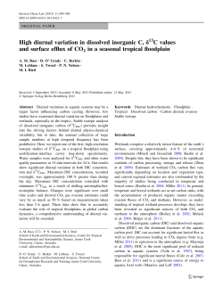 High diurnal variation in dissolved inorganic C, d