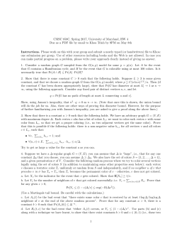 CMSC 858C, Spring 2017, University of Maryland, HW 4 Due as a