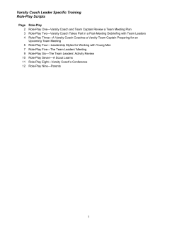 Role-Play One&mdash;Varsity Coach and Team Captain