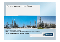 Capacity Increase of Urea Plants - thyssenkrupp Industrial Solutions