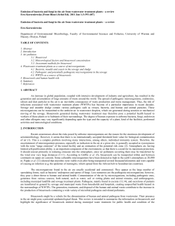 Emission of bacteria and fungi in the air from wastewater treatment