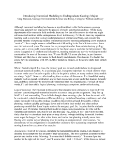 Introducing Numerical Modeling