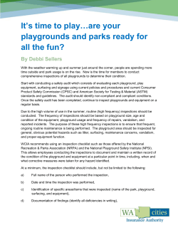It`s time to play&hellip;are your playgrounds and parks ready for all the fun?