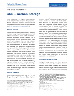 CCS &ndash; Carbon Storage - Columbia Climate Center