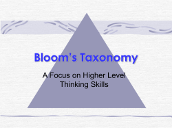 Bloom`s Taxonomy
