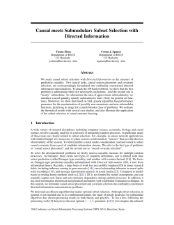 Causal meets Submodular: Subset Selection with Directed Information