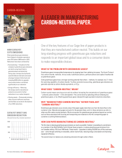 A LEADER IN MANUFACTURING CARBON