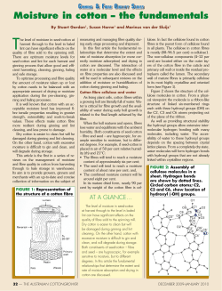 Moisture in cotton &ndash; the fundamentals