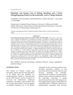 Metabolic and Energy Cost of Sitting, Standing, and a Novel Sitting
