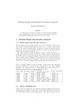 Matlab Single and Double Precision Analysis - IFS