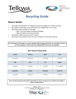 Recycling Guide - Village of Telkwa