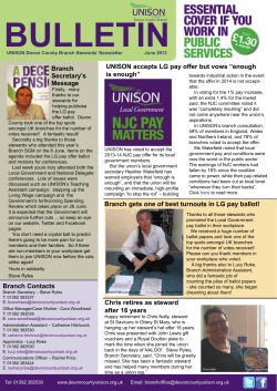 June 2013 - UNISON Devon County Branch