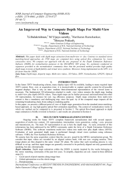 An Improved Way to Compute Depth Maps For Multi-View