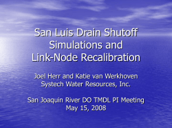 San Luis Drain Shutoff Simulations and Link