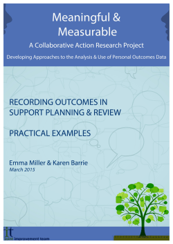 Recording Outcomes in Support Planning and